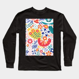 Scandinavian Maximalist Folk Design Long Sleeve T-Shirt